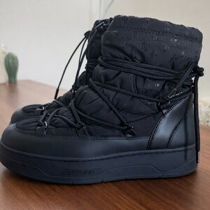 Jimmy Choo Black Quilted Lace-Up Boots